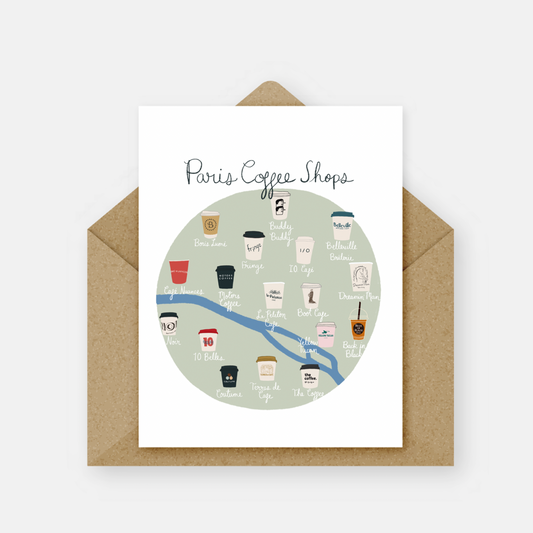 Paris Coffee Shops Card