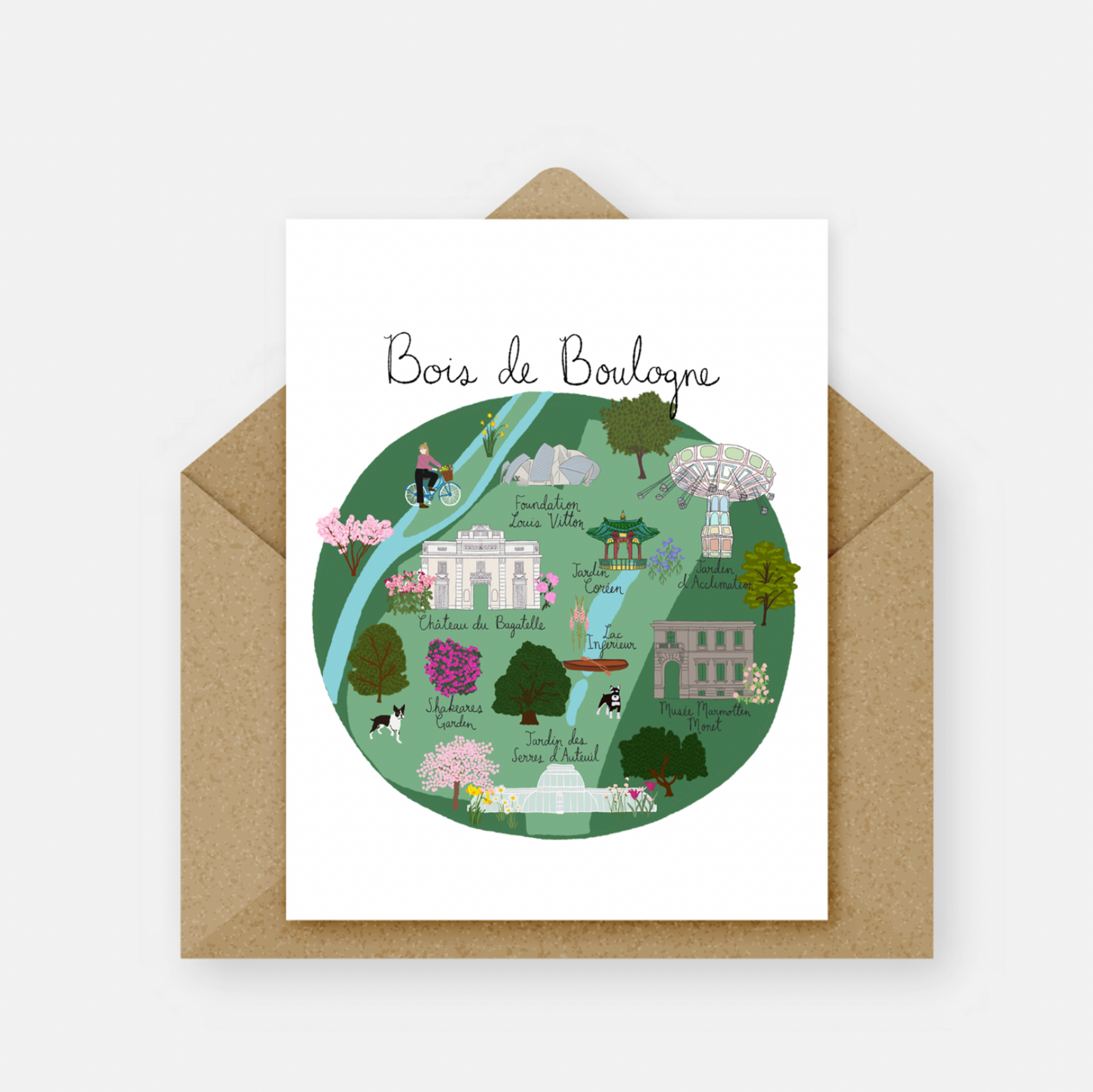 Bois de Boulogne Paris Card