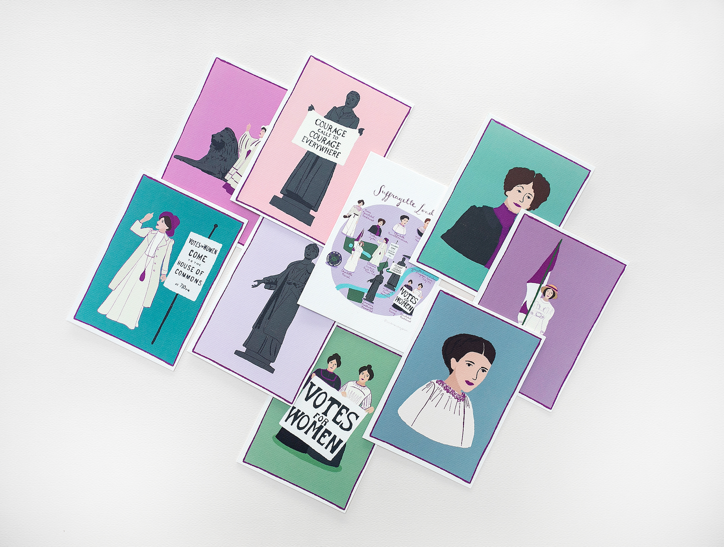 Suffragette London Greeting Card Set