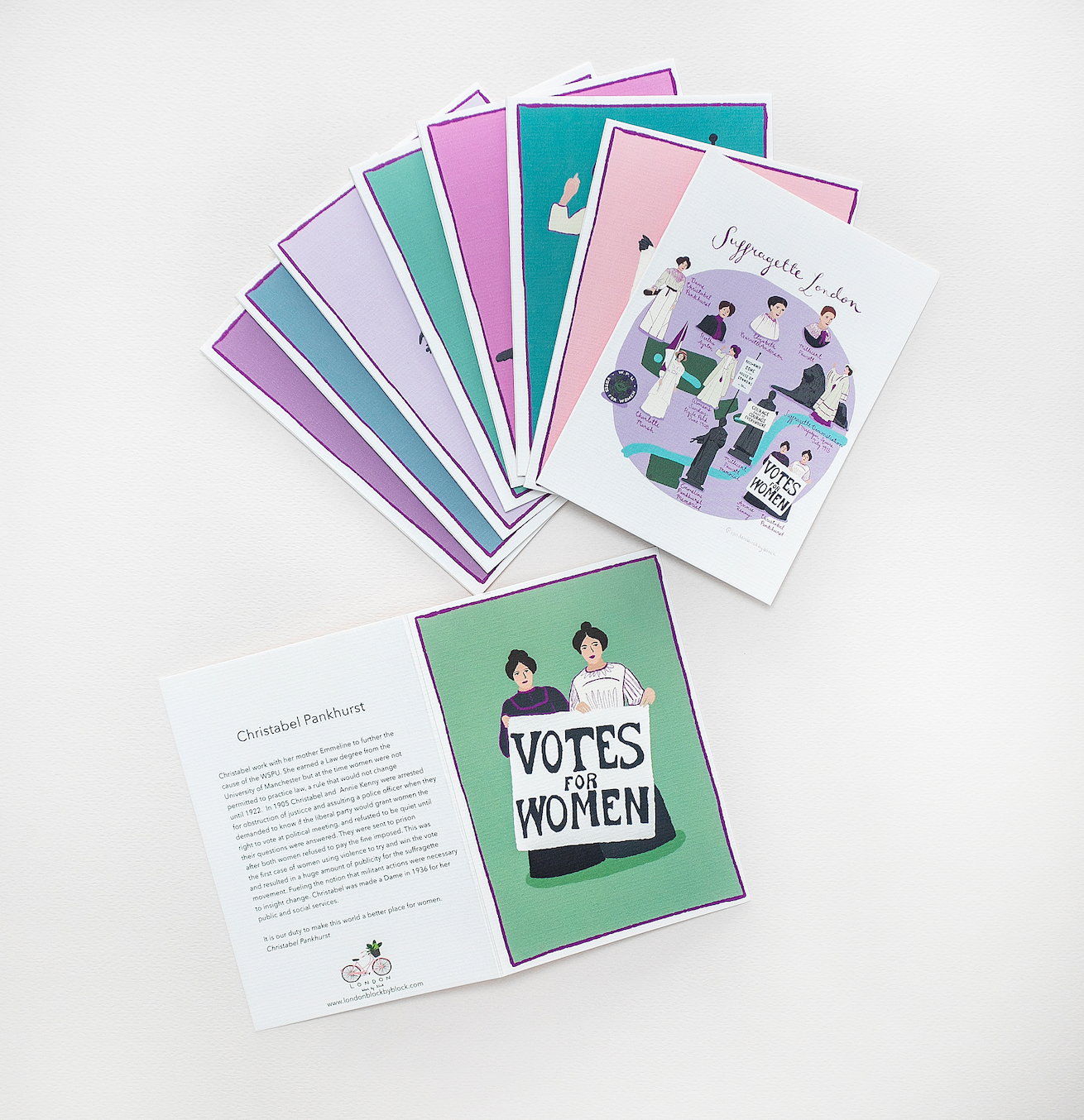 Suffragette London Greeting Card Set