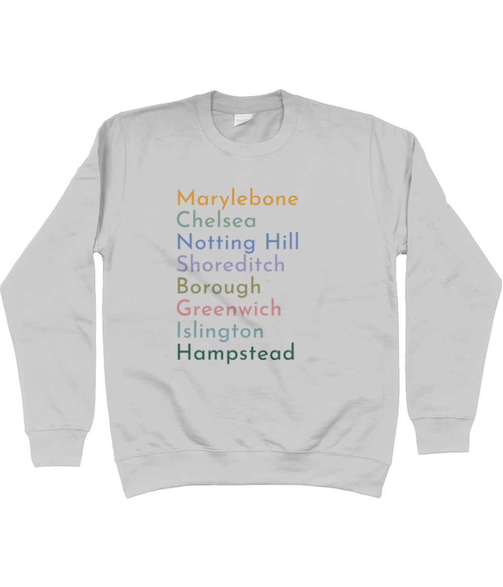 London Neighbourhoods Custom Kids Sweatshirt
