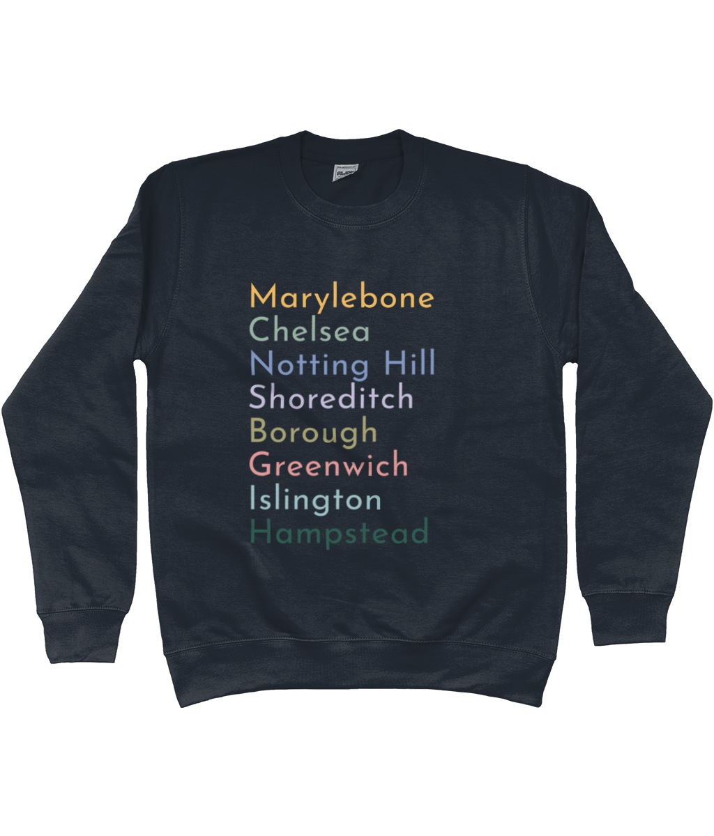 London Neighbourhoods Custom Kids Sweatshirt