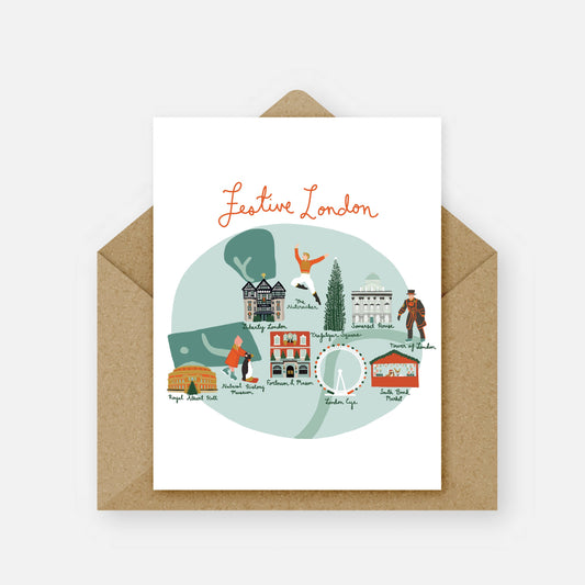 Festive London Ice Blue Card