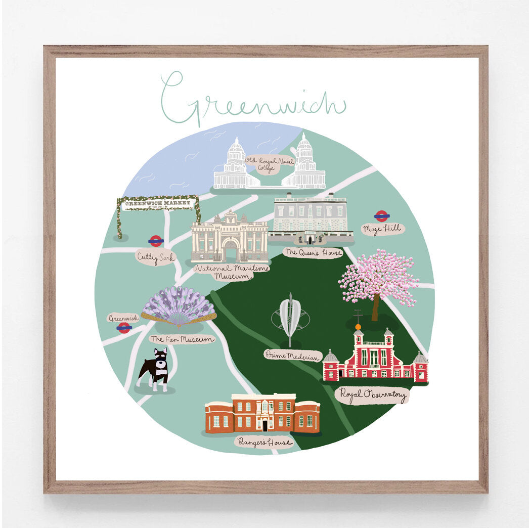 Greenwich London Illustrated Art Print