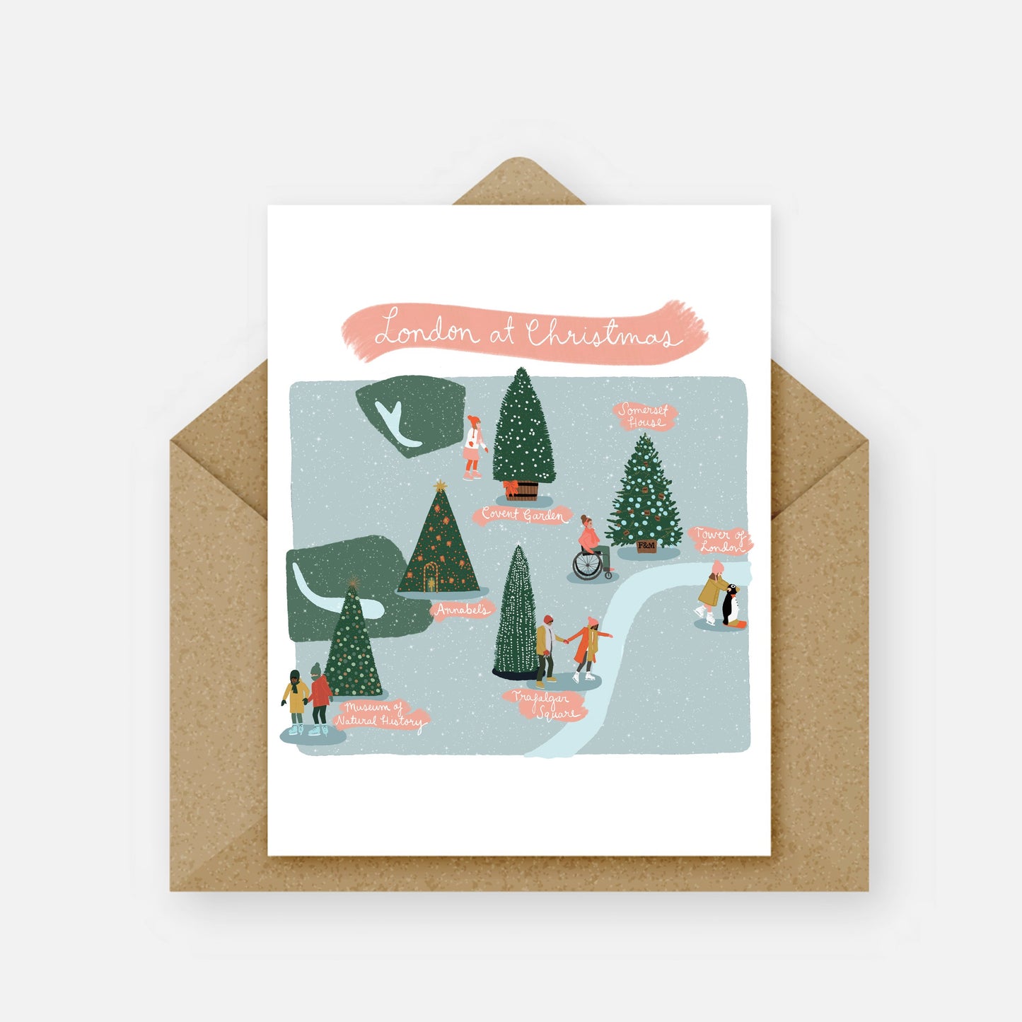 London at Christmas Ice Blue Card