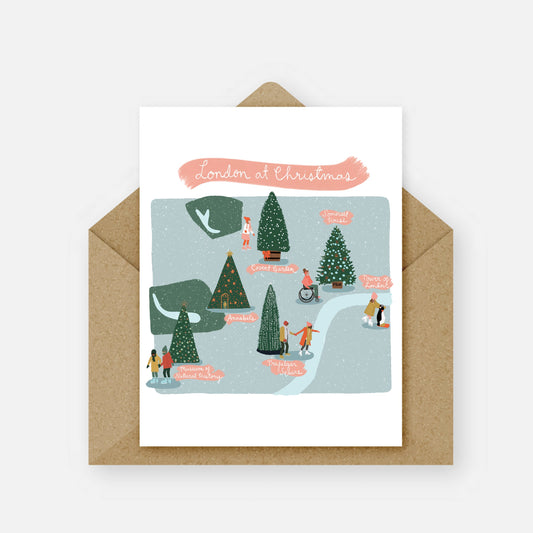 London at Christmas Ice Blue Card