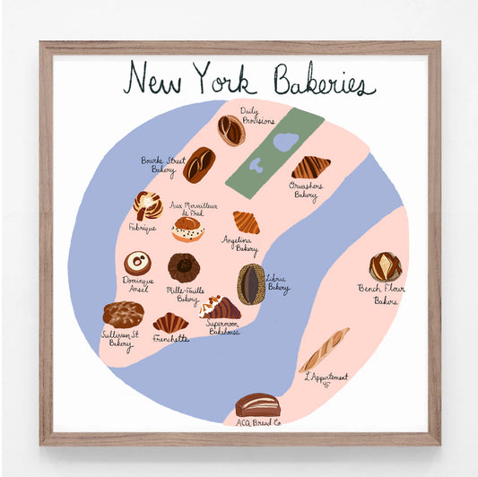 New York Bakeries Print