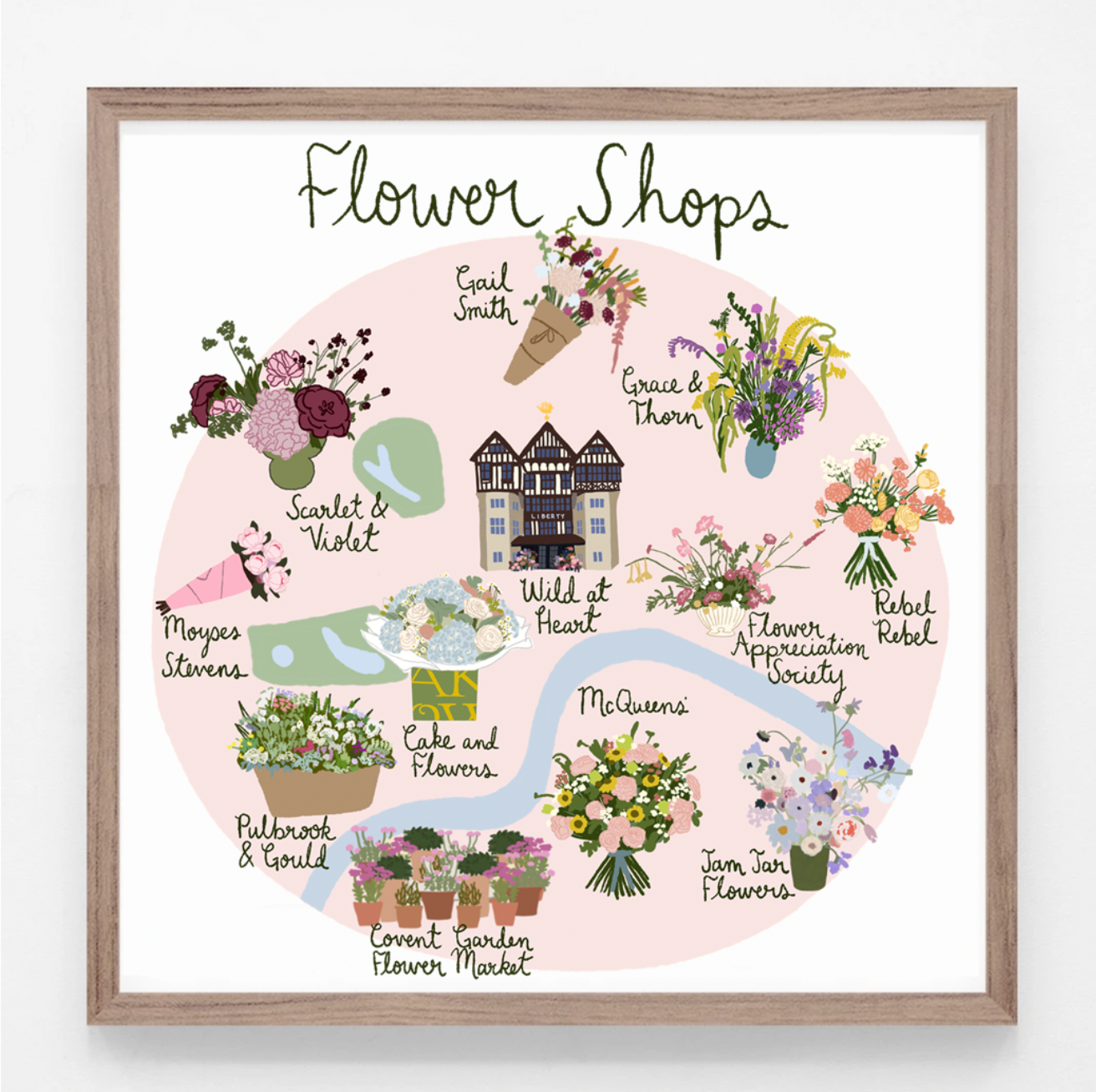 London Flower Shops Print