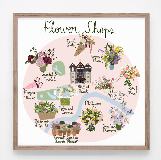 London Flower Shops Print