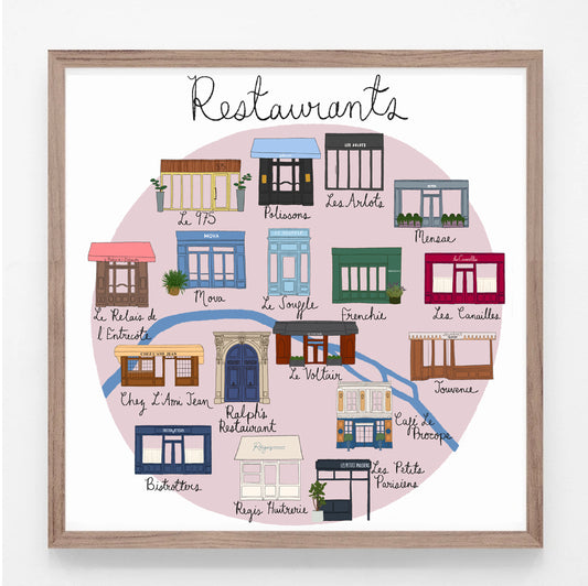 Paris Restaurants Print
