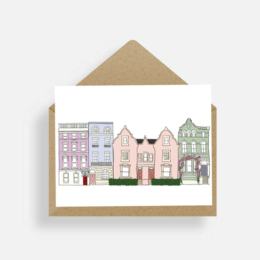 Colourful Houses Card