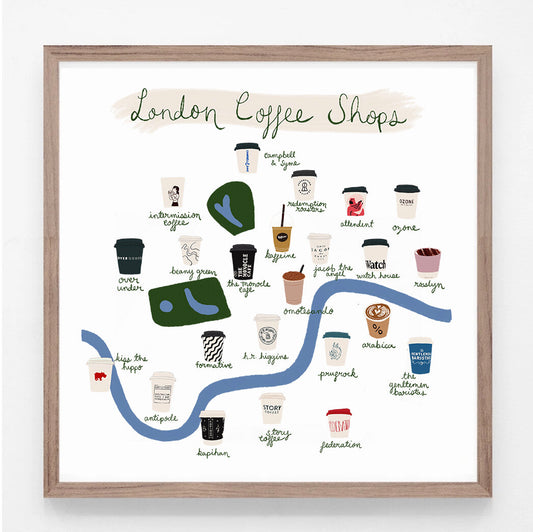 London Coffee Shops Print