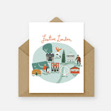 Festive London Ice Blue Card