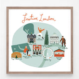Festive London Ice Blue Print