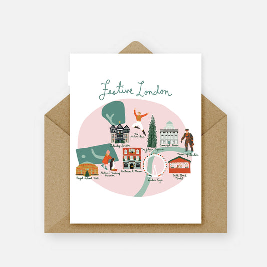 Festive London Pink Card