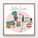 Festive London Pink Print